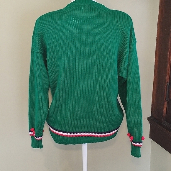 Adell Barre Christmas Sweater Green Colorful Knit Festive Women's Large - Picture 2 of 6